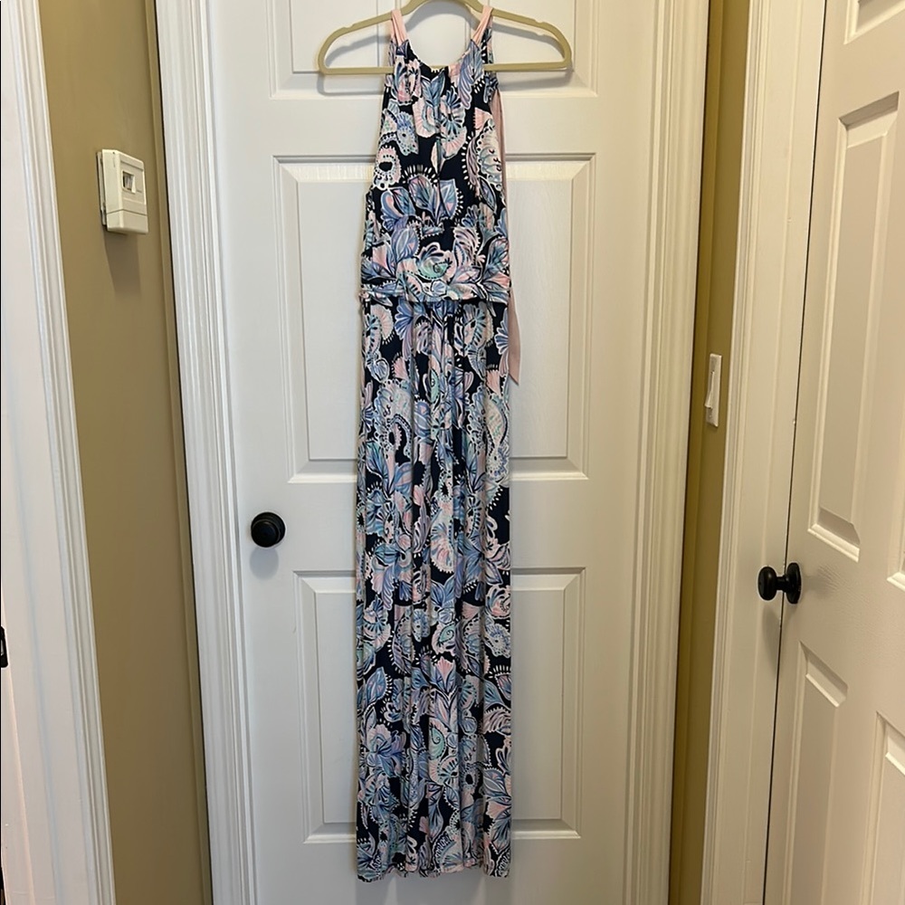 Lily Pulitzer Floral Halter Maxi Dress